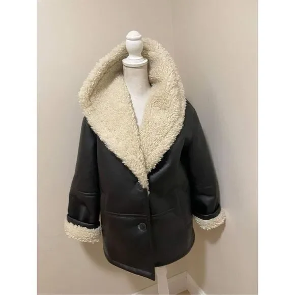 New Free  People Winnie Vegan Car Coat Size S - Picture 2 of 7